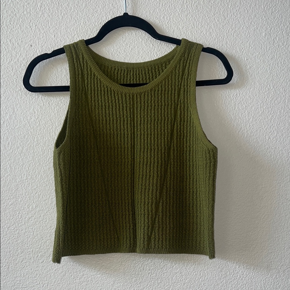 Olive Green Ribbed Tank M